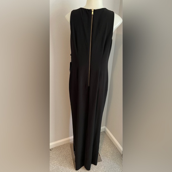 Adrianna Papell Sleeveless Sequined Cable Long Formal Evening Gown Black 10p NWT - Picture 4 of 9